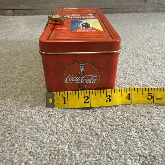 Vntg Coca Cola "1886" School Gym Locker Tin With Lock And Two Keys Unique Print - Picture 8 of 9